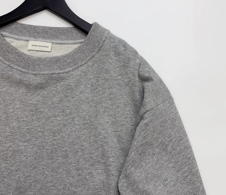 Grey Asymmetric Ruffle-Hem Sweatshirt in Gray, product view 04