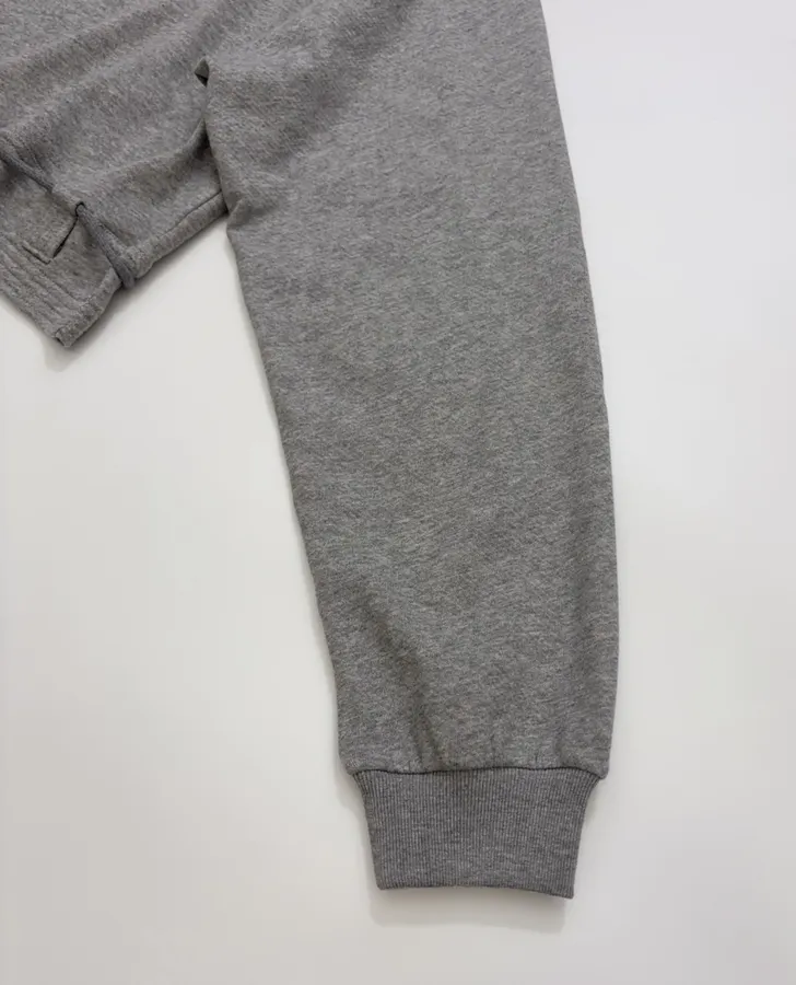 Grey Asymmetric Ruffle-Hem Sweatshirt in Gray, product view 05
