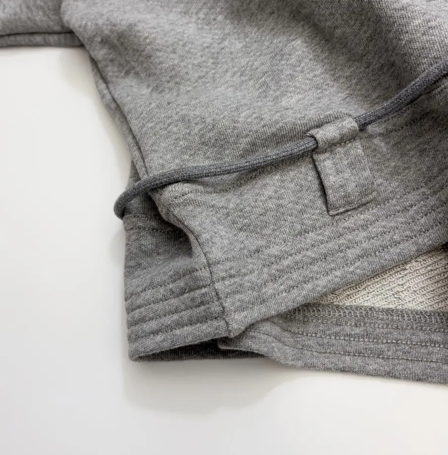 Grey Asymmetric Ruffle-Hem Sweatshirt in Gray, product view 08