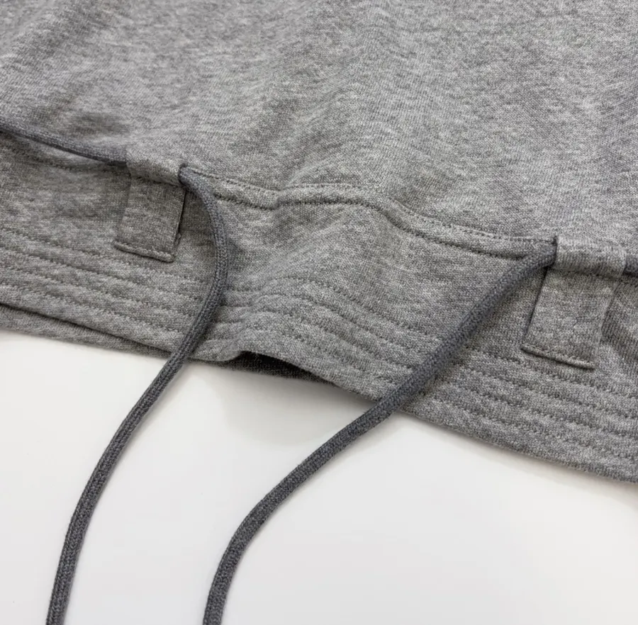 Grey Asymmetric Ruffle-Hem Sweatshirt in Gray, product view 10