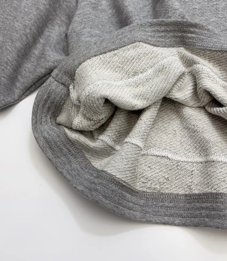 Grey Asymmetric Ruffle-Hem Sweatshirt in Gray, product view 11