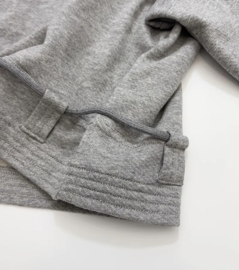 Grey Asymmetric Ruffle-Hem Sweatshirt in Gray, product view 12