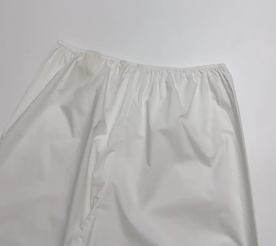 White Lace-patch Organic Cotton Wide-leg Casual Pants in White, product view 12