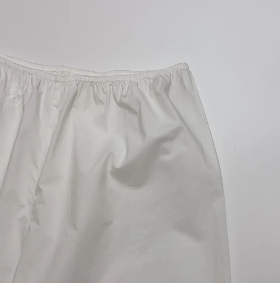 White Lace-Trim Pull-On Straight-Leg Trousers in White, product view 03