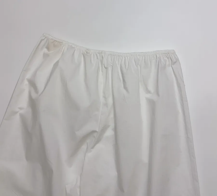 White Lace-Trim Pull-On Straight-Leg Trousers in White, product view 13