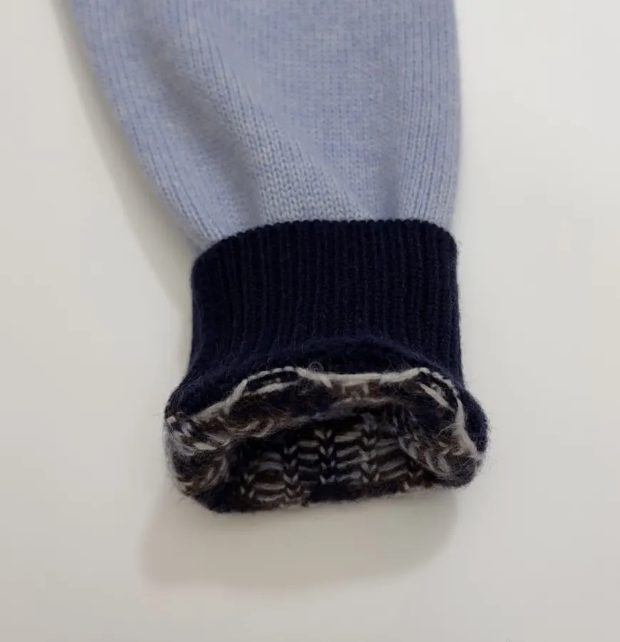 Light Blue Fair Isle Crew-Neck Sweater in Light Blue, product view 08