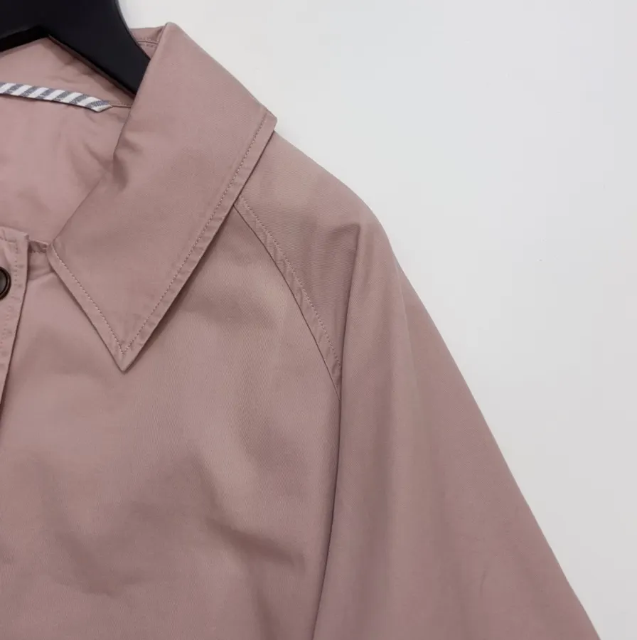 Haze Blue Relaxed Raglan Midi Trench Coat in Dusty Blue, product view 03
