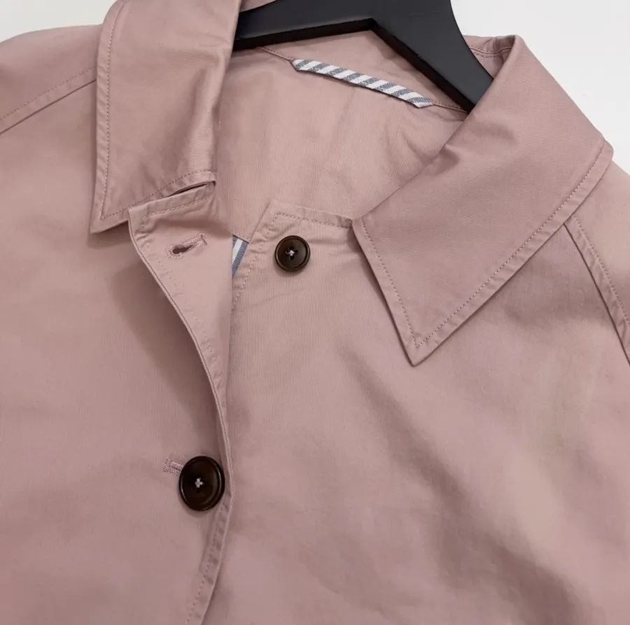 Haze Blue Relaxed Raglan Midi Trench Coat in Dusty Blue, product view 05