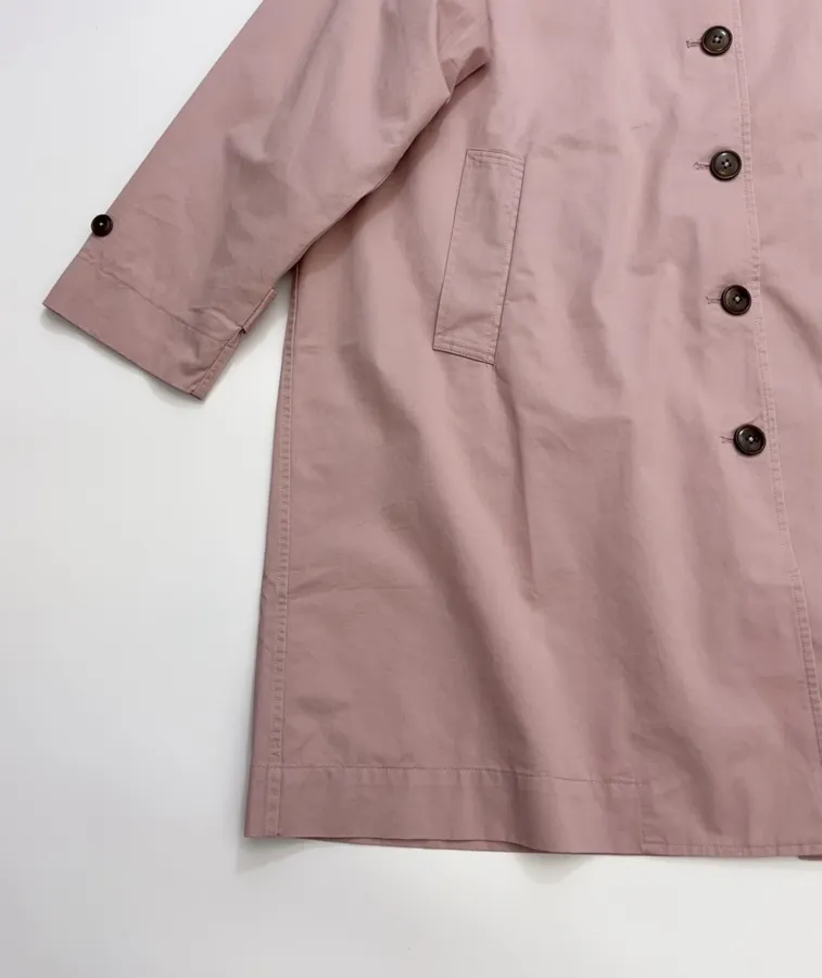 Haze Blue Relaxed Raglan Midi Trench Coat in Dusty Blue, product view 09