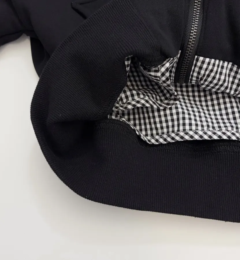 Empress of the West Saturn Hooded Loose-Fit Zip-Up Sweatshirt Jacket in Black, product view 10