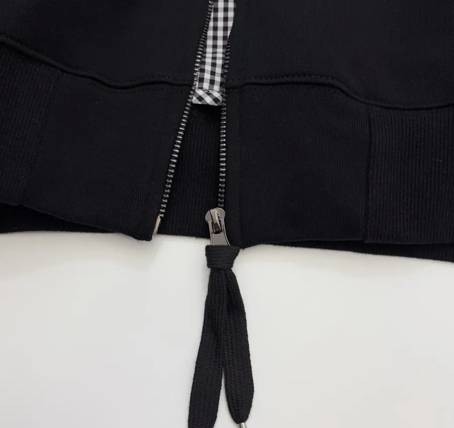 Empress of the West Saturn Hooded Loose-Fit Zip-Up Sweatshirt Jacket in Black, product view 11