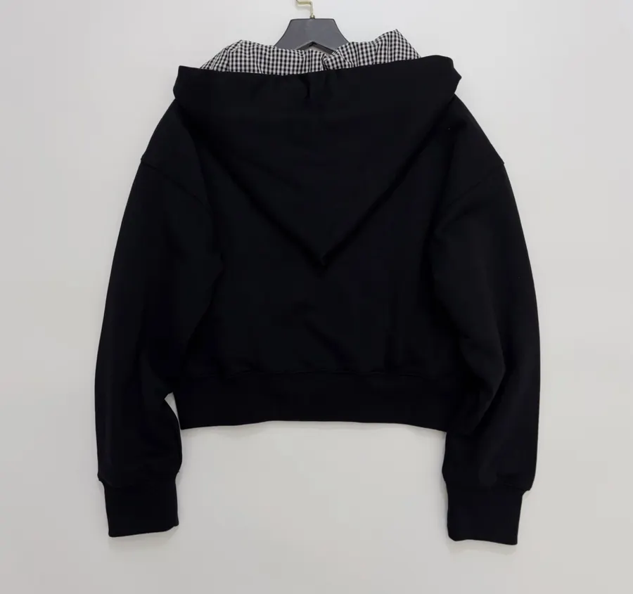 Empress of the West Saturn Hooded Loose-Fit Zip-Up Sweatshirt Jacket in Black, product view 13