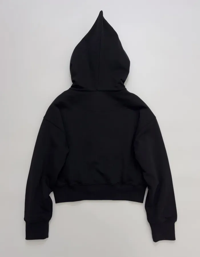 Empress of the West Saturn Hooded Loose-Fit Zip-Up Sweatshirt Jacket in Black, product view 14