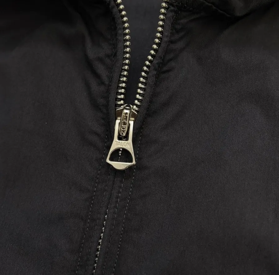 Black Hooded Drawstring Zip Jacket in Black, product view 05