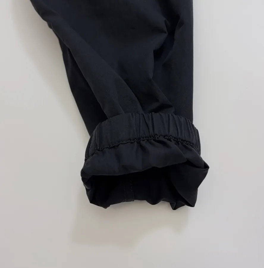 Black Hooded Drawstring Zip Jacket in Black, product view 07