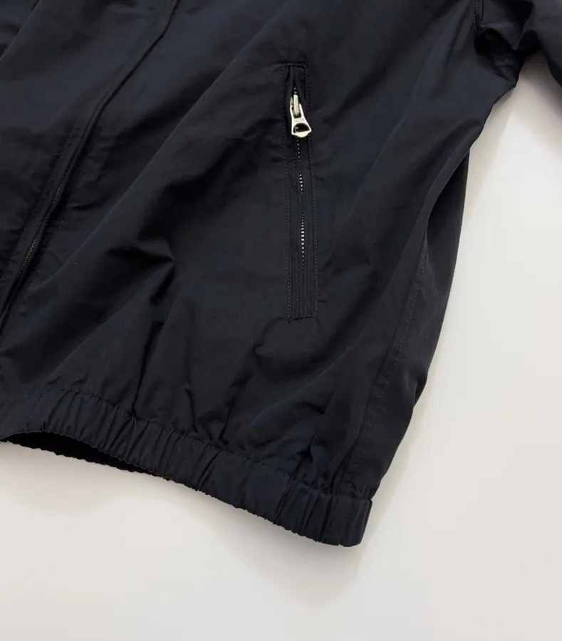 Black Hooded Drawstring Zip Jacket in Black, product view 11