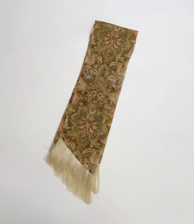 Beige Lace-Panel Vintage Print Maxi Dress in Beige, product view 26