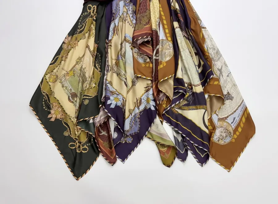 Multicolour Scarf-Panel Tie-Waist Maxi Skirt in Multicolor, product view 07