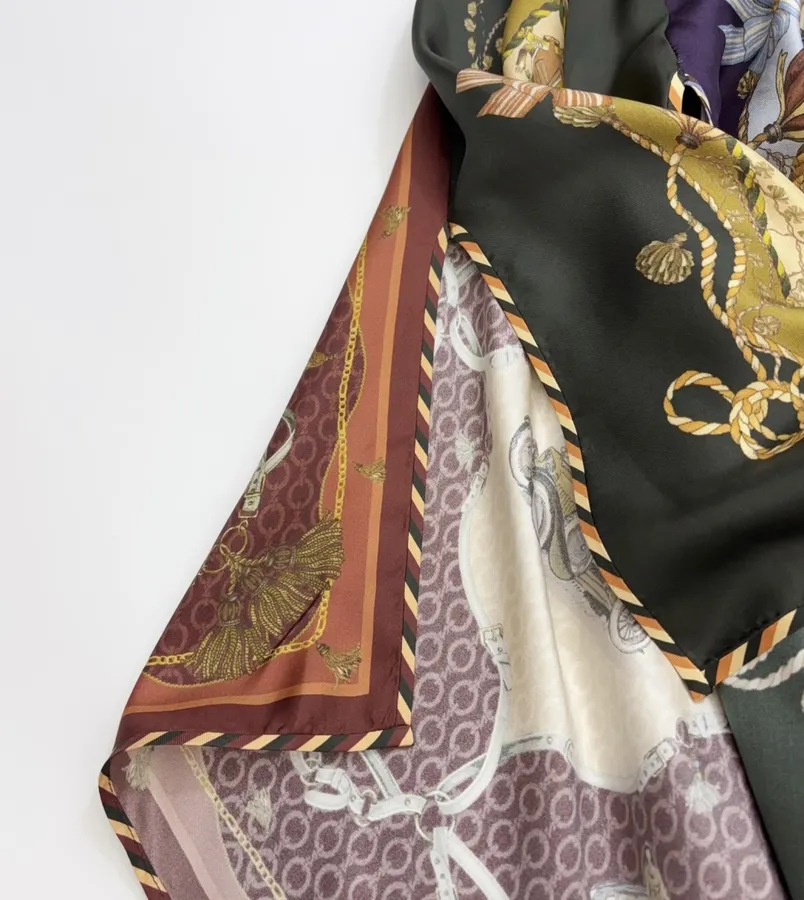 Multicolour Scarf-Panel Tie-Waist Maxi Skirt in Multicolor, product view 09