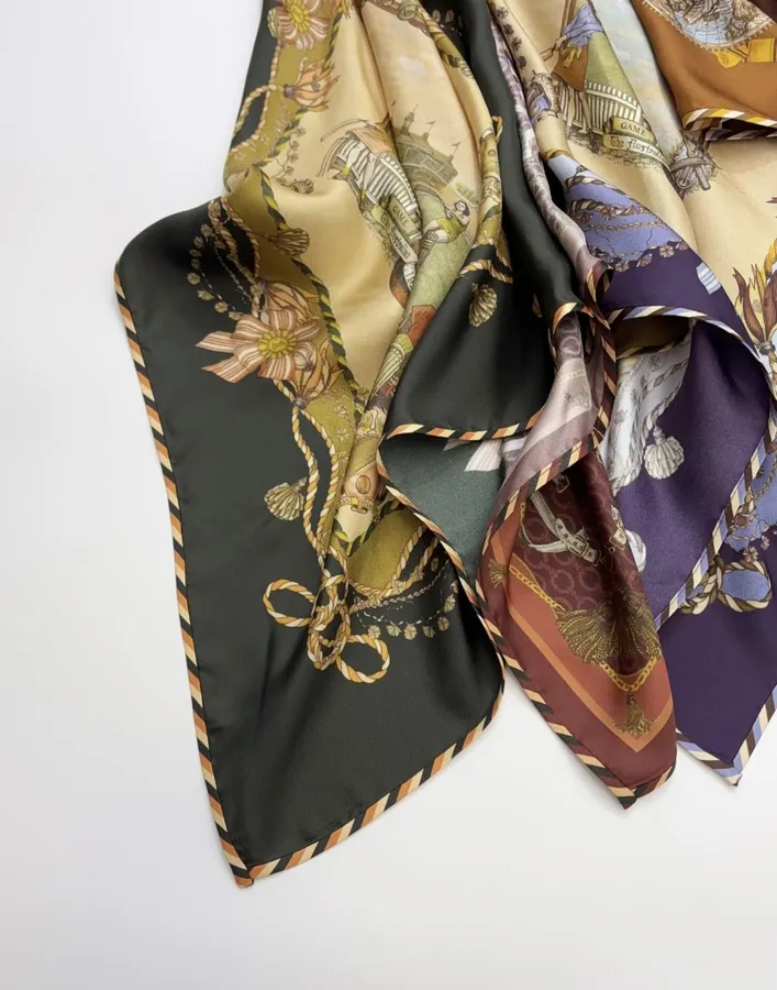 Multicolour Scarf-Panel Tie-Waist Maxi Skirt in Multicolor, product view 10