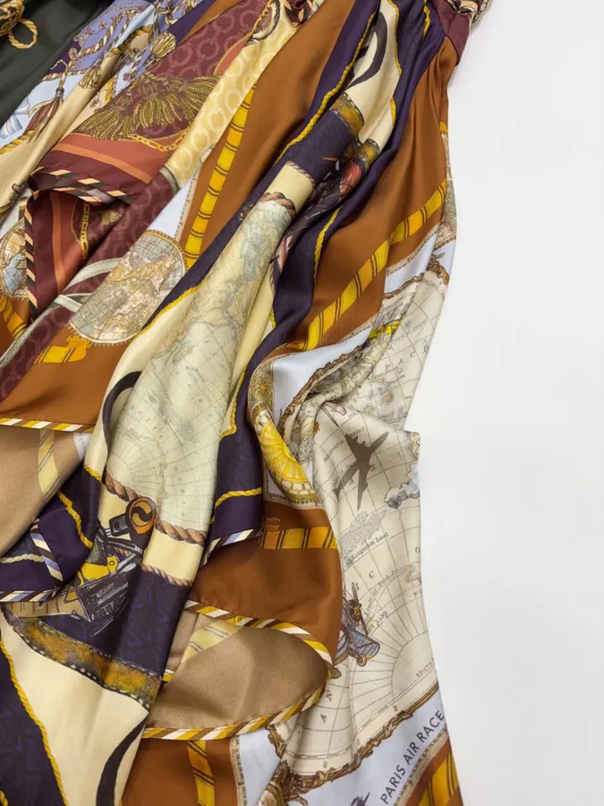 Multicolour Scarf-Panel Tie-Waist Maxi Skirt in Multicolor, product view 16