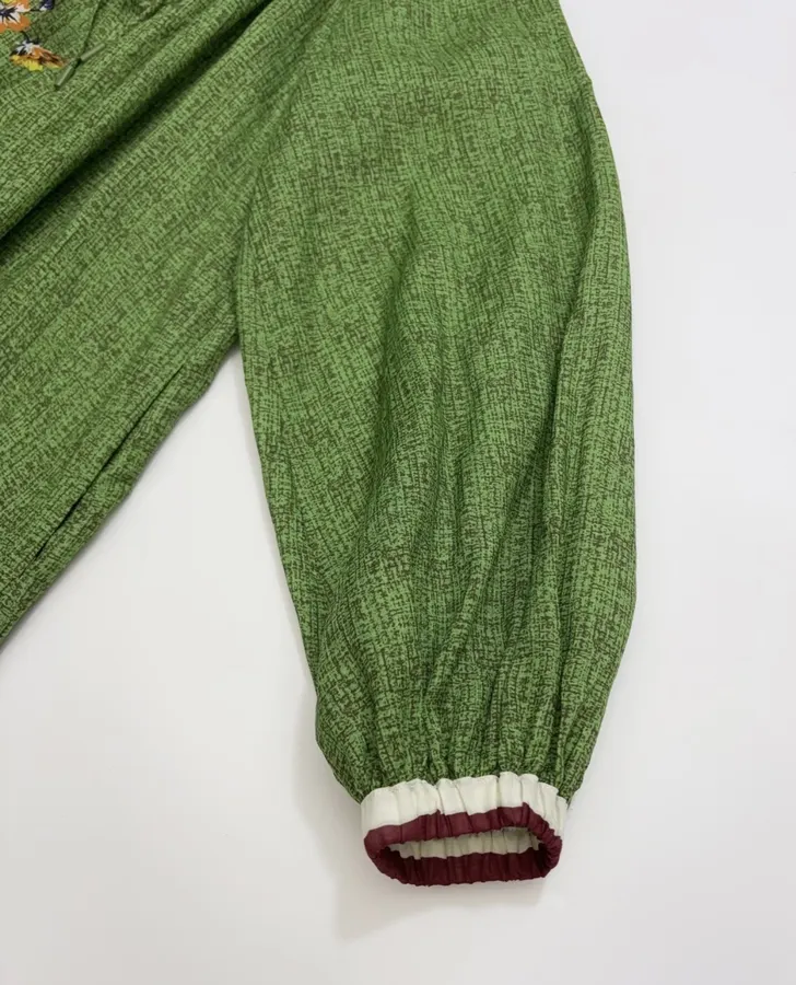 Green Floral Embroidered Maxi Dress in Green, product view 05