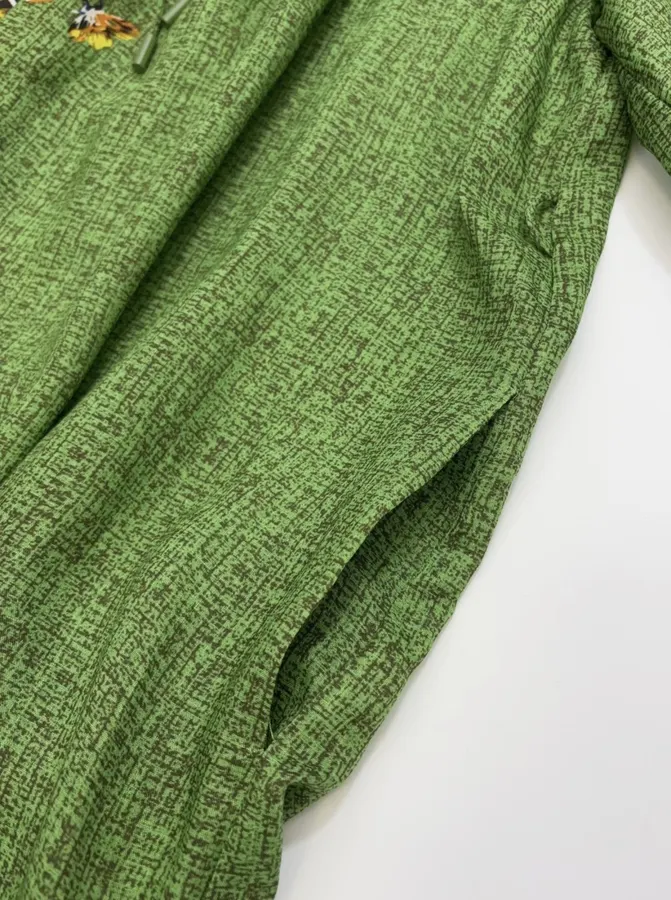 Green Floral Embroidered Maxi Dress in Green, product view 07