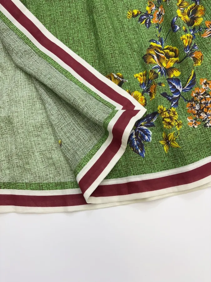 Green Floral Embroidered Maxi Dress in Green, product view 12