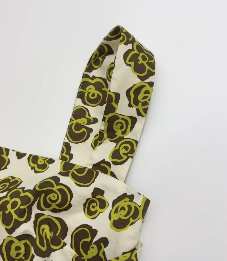 Green Floral Skinny Scarf in Green, product view 03