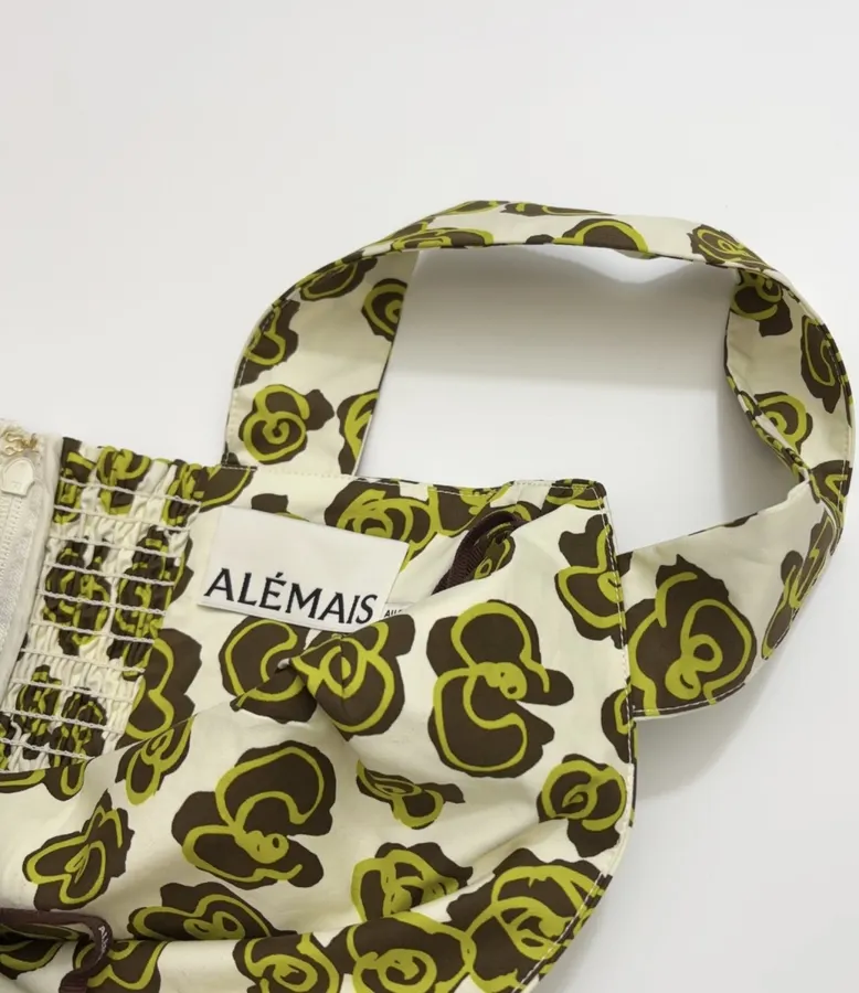Green Floral Skinny Scarf in Green, product view 04