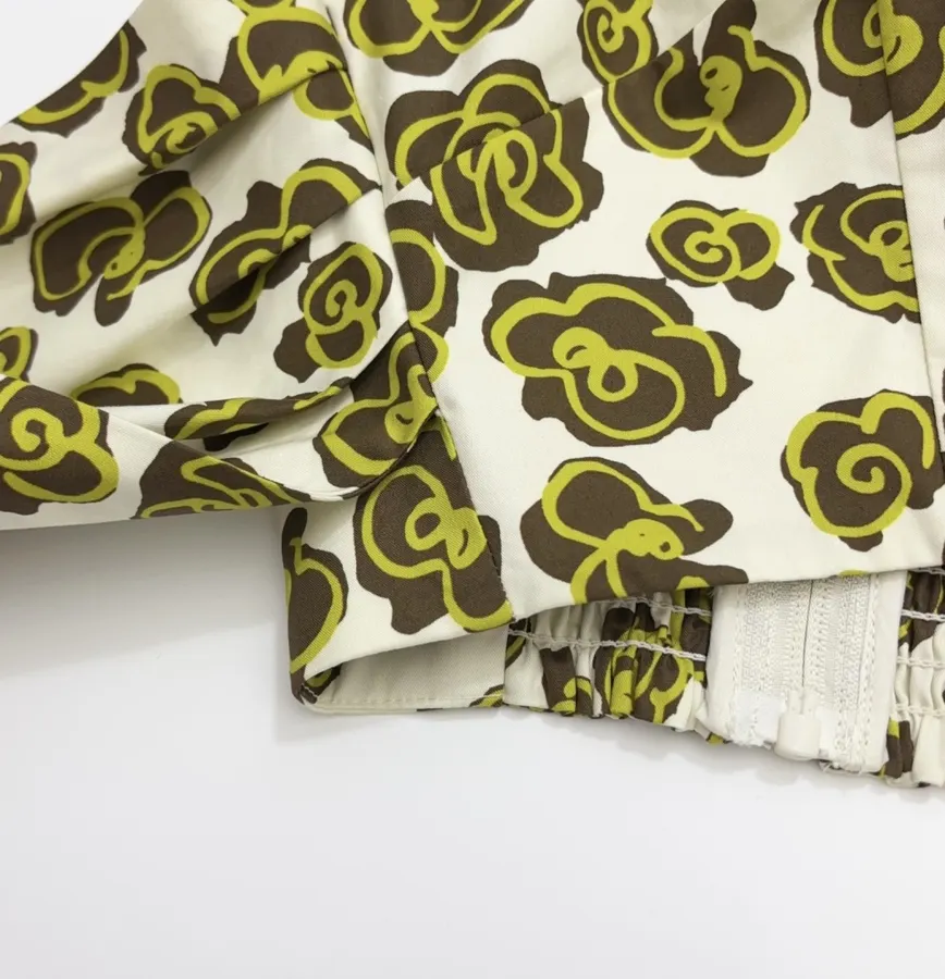 Green Floral Skinny Scarf in Green, product view 10