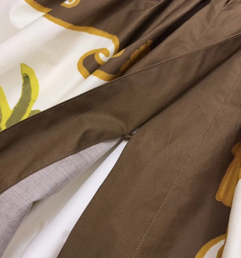 Brown Botanical Print Full Maxi Skirt in Brown, product view 06