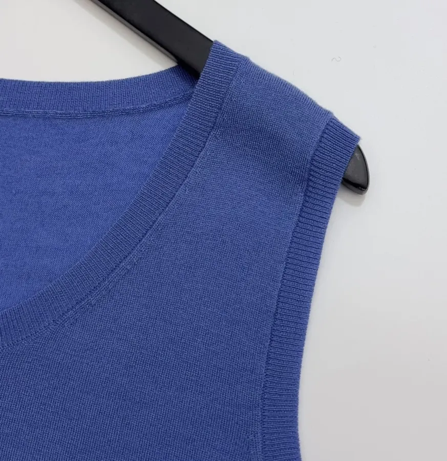 Blue and Charcoal Crew-Neck Sleeveless Top Set in Blue and Charcoal, product view 03