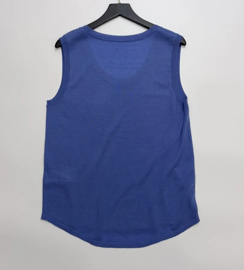 Blue and Charcoal Crew-Neck Sleeveless Top Set in Blue and Charcoal, product view 09