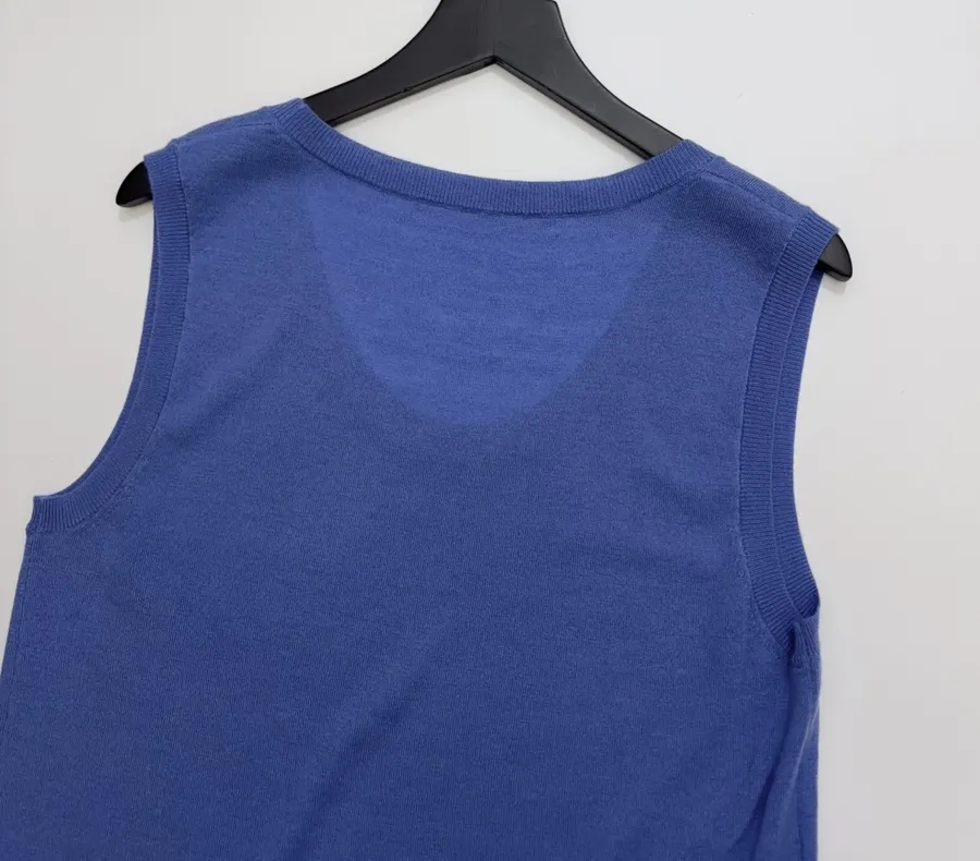 Blue and Charcoal Crew-Neck Sleeveless Top Set in Blue and Charcoal, product view 10