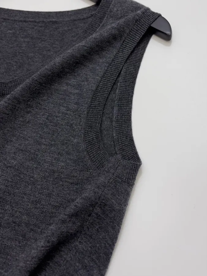 Blue and Charcoal Crew-Neck Sleeveless Top Set in Blue and Charcoal, product view 13