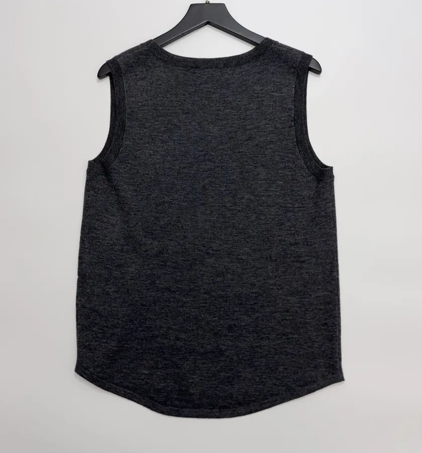 Blue and Charcoal Crew-Neck Sleeveless Top Set in Blue and Charcoal, product view 18
