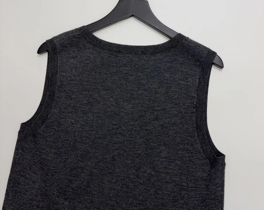 Blue and Charcoal Crew-Neck Sleeveless Top Set in Blue and Charcoal, product view 19