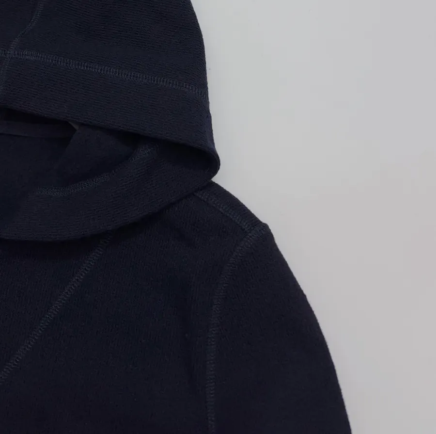 Navy Hooded Button-Front Jacket in Navy, product view 03