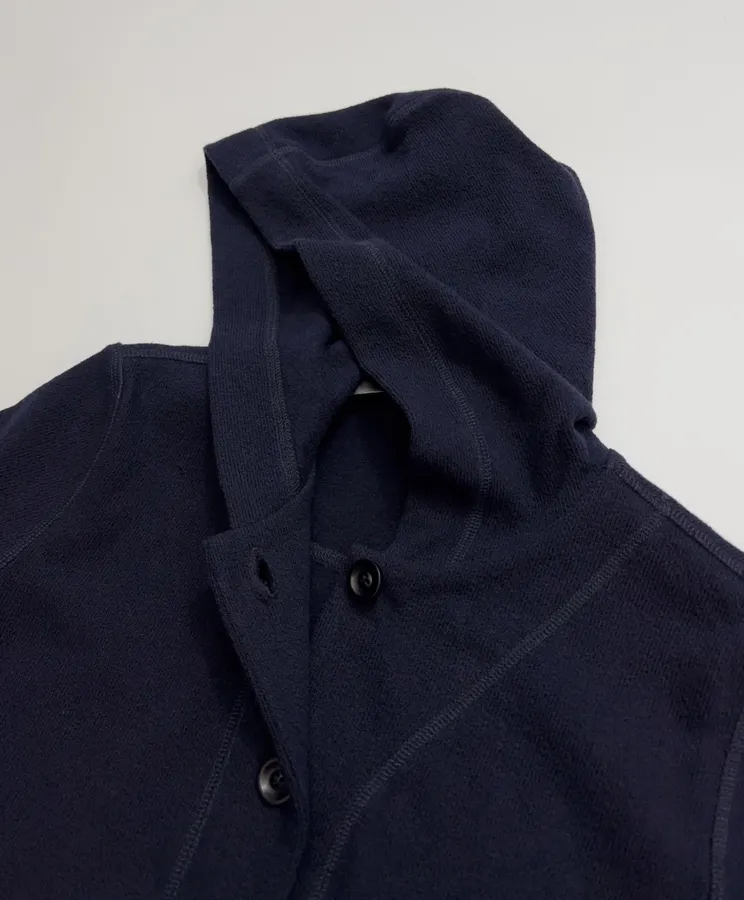 Navy Hooded Button-Front Jacket in Navy, product view 04