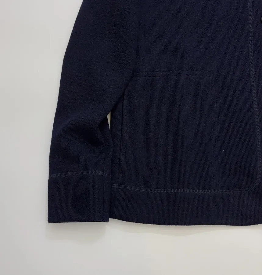 Navy Hooded Button-Front Jacket in Navy, product view 07