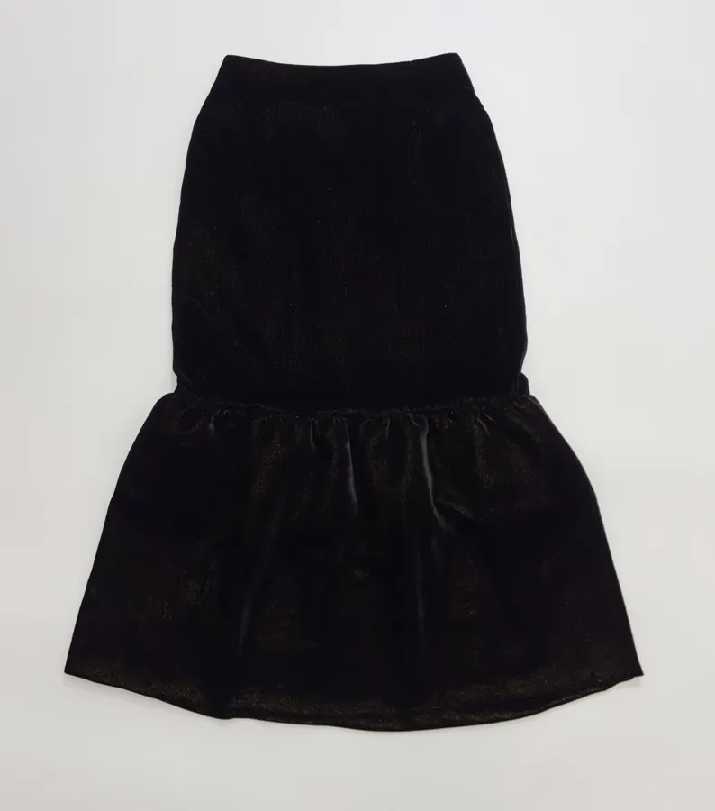 Black Velvet-Panel Strapless Mini Dress in Black, product view 01