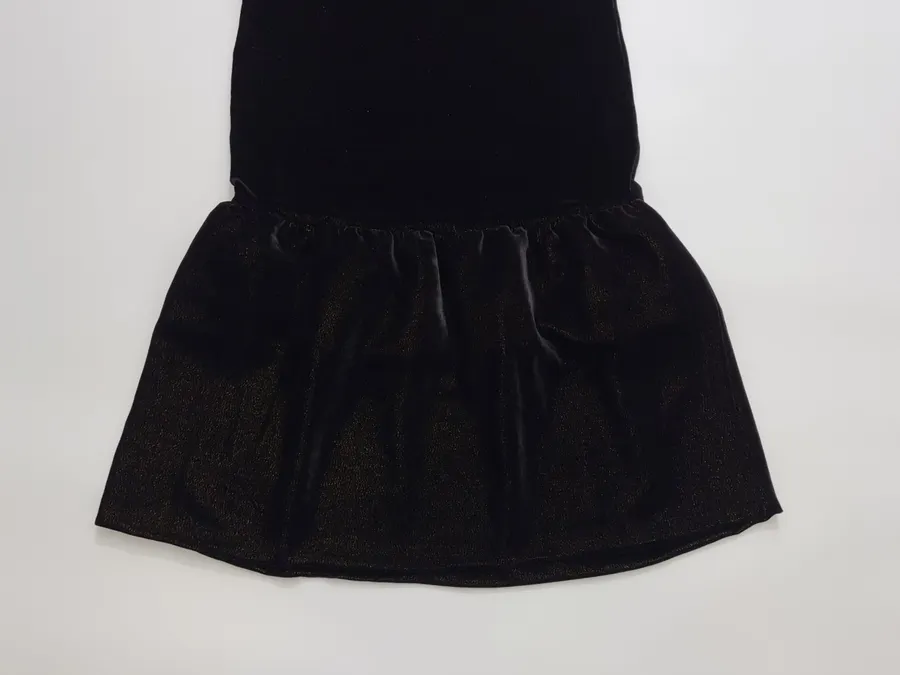 Black Velvet-Panel Strapless Mini Dress in Black, product view 06