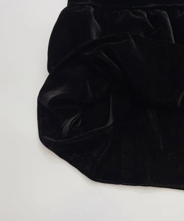 Black Velvet-Panel Strapless Mini Dress in Black, product view 10