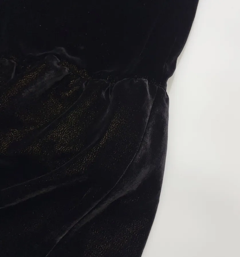 Black Velvet-Panel Strapless Mini Dress in Black, product view 11