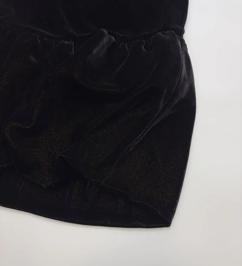 Black Velvet-Panel Strapless Mini Dress in Black, product view 12