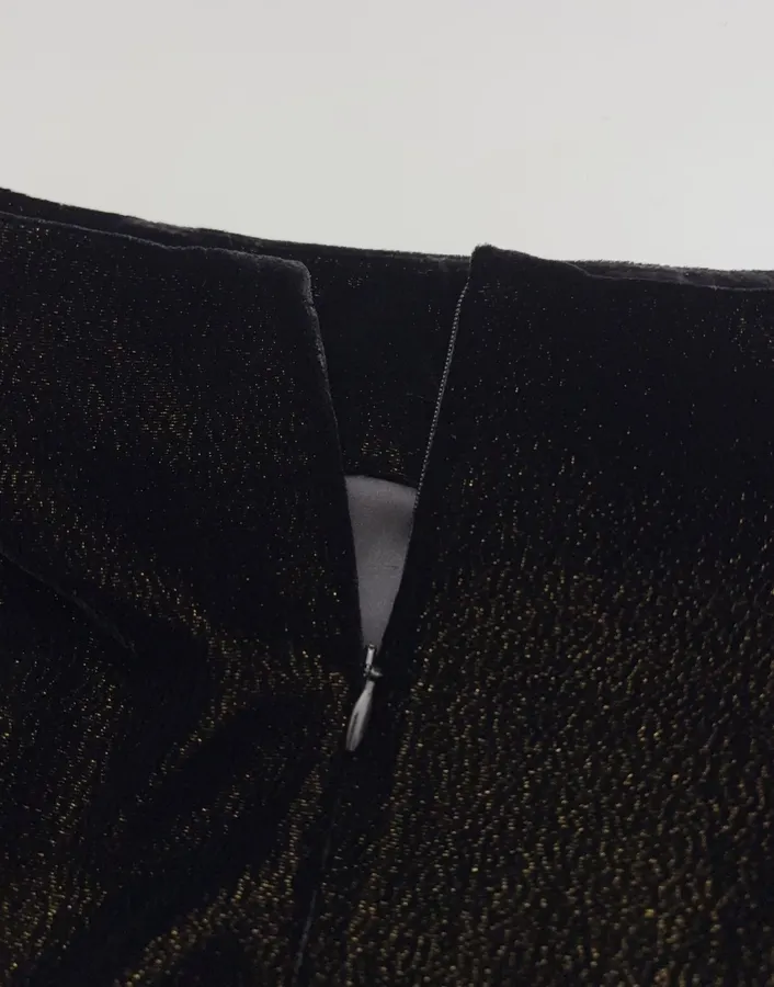 Black Velvet-Panel Strapless Mini Dress in Black, product view 15