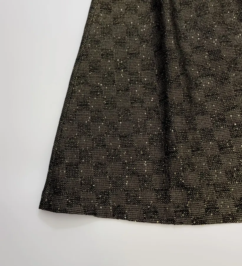 Charcoal Check Full Midi Skirt in Dark Gray, product view 06