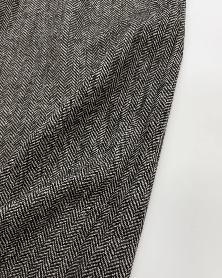 Grey Tweed High-Waist Wide-Leg Trousers in Gray, product view 10