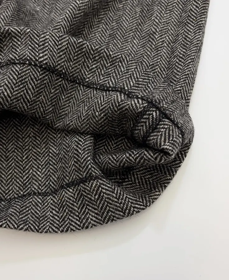 Grey Tweed High-Waist Wide-Leg Trousers in Gray, product view 11